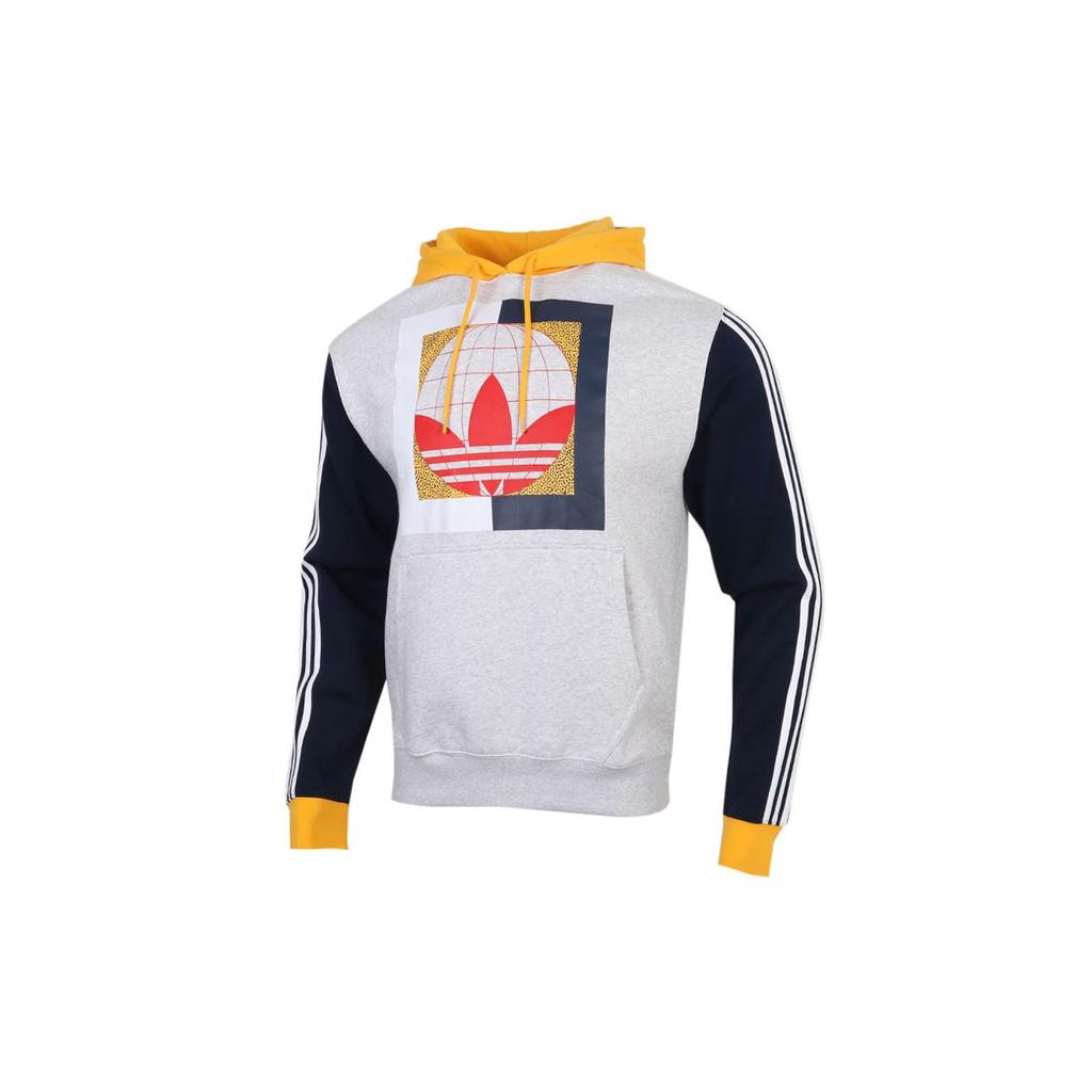 Adidas Originals Trefoil Globe Hdy Fleece-Lined Hoodie Men Tops White GD2116