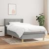 3130241 vidaXL Divan Bed with Mattress Light Grey 90x200 Cm Fabric