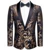 Mens Floral Tuxedo Dinner Jacket Regular Fit Shawl Lapel Paisley Prom Party Suit