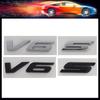 3D Premium ABS V6 S Letter Sticker Tail Bumper Badge Auto Rear Trunk Emblem Accessories Exterior Decoration