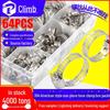 64PCS 304 Stainless Steel One-Piece Throat Clamp Set