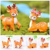 Waterproof Mini Cartoon Sika Deer Ornament Delicate Animal Statue Balcony