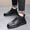 Fashion Autumn Winter Platform Velvet High-top Sneakers Men Designer Soft-soled Cow Leather Shoes Male Fashion Causal Men's Shoes Boots