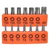 14 Pcs Set 25mm Torx Screwdriver Bits with Hole T5-T40 Electric Screw Driver Adapter