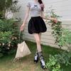 High Waist Slimming Pumpkin Puffy A-line Lantern Shorts - Women's Black Summer Skirt