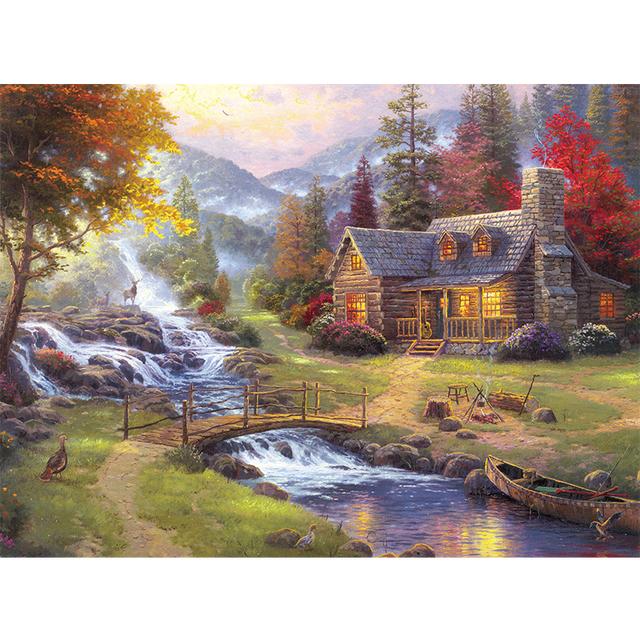 Europe Retro Landscape Christmas Snow Scene Canvas Painting Prints Paris London Posters Print for Living Room Home Decor No Frame