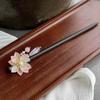Handmade Flower Hair Sticks Chinese Style Party Hair Bun Decorative Wooden Hairpin  for Women Girls