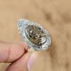 Natural Turritella Agate Multi Stone Adjustable Ring 925 Silver For Women