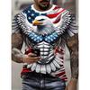 Cool Eagle Pattern T Shirt for Men Clothing 3D Print Flame Eagle Summer Streetwear Trendy Short Sleeve Men Y2k T-Shirts Tops