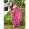 Women's Rayon Embroidered Straight Kurta with Pant And Dupatta Sets