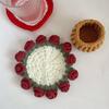 DIY Crochet Coaster Kit with Rose Bouquet Design Shrink-Resistant Yarn Material Pack Transformable Flower Coaster Handmade Gift