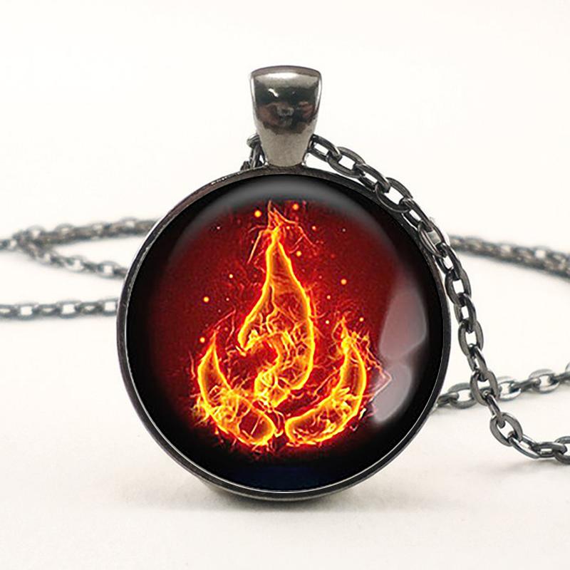 Avatar: The Last Airbender Fire Nation Emblem Pendant Necklace Black Color Cartoon Necklace Cosplay Jewelry Gift