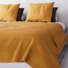 Bed Throw - Soleil d'Ocre - Adèle - Mustard Yellow - 240x220 Cm - Fine Tone-on-tone Stripes