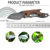 Stainless Steel Mini Folding Knife Portable Outdoor Knife Bottle Opener Multifunctional Knife Outdoor Survival Knife Wooden Handle Pocket Knife
