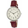 Arias Amalfidia Analogue Watch, Waterproof, Leather Strap, White Dial, WW20023A-136, Women's, Red