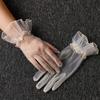 Ultra Thin Gauze Lace Gloves Short Wedding Mesh Gloves Elastic Women Tulle Gloves  Ladies