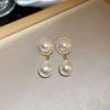 Korean Imitation Pearl Dangle Earrings for Women Vintage Elegant Gold Color Temperament Earrings Wedding Jewelry Party Gifts