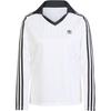 Originals Adicolor Football Jacquard Logo Stripe Long Sleeve Polo Shirt Women Tops White JD2605