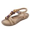 Ethnic Style Sandals Women Beach Bohemian Retro Beaded Large Size 35-42 Flat Shoes