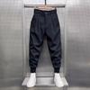 Spring and Autumn Fashion Brand Wrinkled and Handsome High Waist Button Loose Casual Harlan Suit Pants for Men
