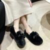 Fashion Women's Shoes 2024 High Quality Slip On Women's Flats Daily Casual Flat Women Bow Tie Round Toe Soft Bottom Warm Shoes Female