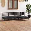 Day and Night - Day and Night Garden Furniture Set 4 Pieces Solid Black Pine Wood