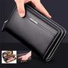 Business Men's Wallet Long PU Leather Mobile Clutch Bag Wallet Handbag Top Zipper Wallet