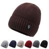 Winter Knitted Hat Men Warm Coldproof Wool Hat Cycling Fleece Thick Cotton Hat