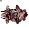 Women Elegant Flexible Rhinestone Flower Duckbill Hair Clip Hairpin Claw Gift