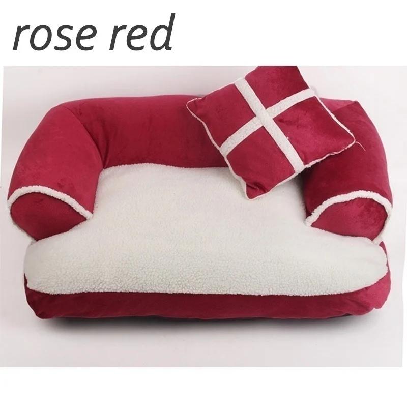 Cute Warm Double-Cushion Dog Bed Cotton Soft Sofa Pet House Dog Cat Beds Dog Kennel Pet Mat