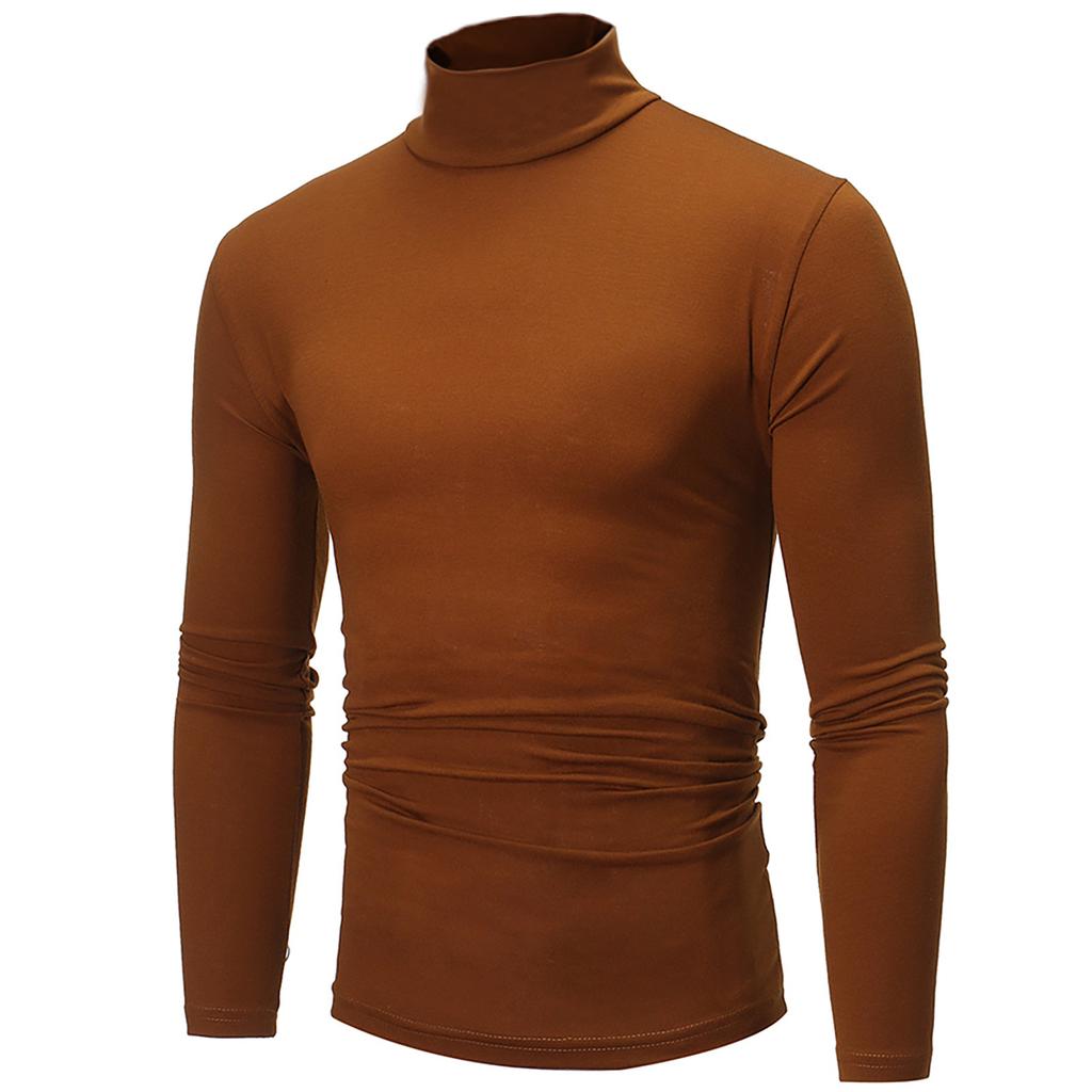 Men's Autumn Winter Turtleneck Long Sleeve Slim Pullover Sweater Blouse Top