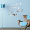 New Home Decorations DIY Silver Mirror Wall Sticker Large Decal 3D Stickers Butterfly Pattern