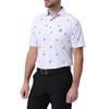 FootJoy Thistle Print Short Sleeve Shirt, White, Men's, XL, FJ-S24-S11, 81739-XL