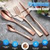 Rose Gold Silverware Set, 18/10 Stainless Steel Cutlery Utensils Set,  Mirror Polished, Dishwasher Safe