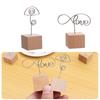 1 PC Creative Desktop Ornaments Wedding Decor Picture Frame Square Wooden Photo Clip Memo Holder