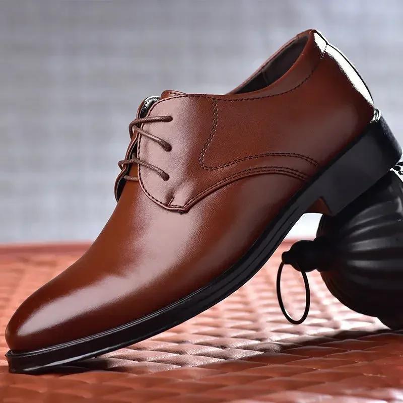 Dress Shoes Man Office Pointed Toe Spring Autumn Social Shoe for Men Clothing Elegant and Classic Leather Casual Party Gentleman