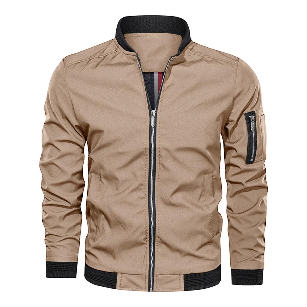 Spring And Autumn Youth Men's Stand Collar Zipper Casual Jacket Men's Coat