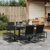 VidaXL Garden Dining Set 9 Pcs Black Textilene, Outdoor Dining Set, Garden Dining Furniture, Table and 3295128