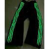 Claw Triple Stripe Fluorescence Sweatpants Y2K Streetwear Hip Hop Personality Glow Casual Pants Cotton Drawstring Joggers