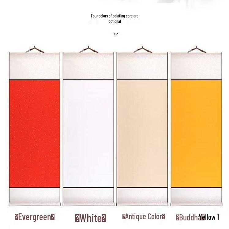 Silk-Mounted Three-Open Xuan Paper Scroll for Chinese Painting & Calligraphy