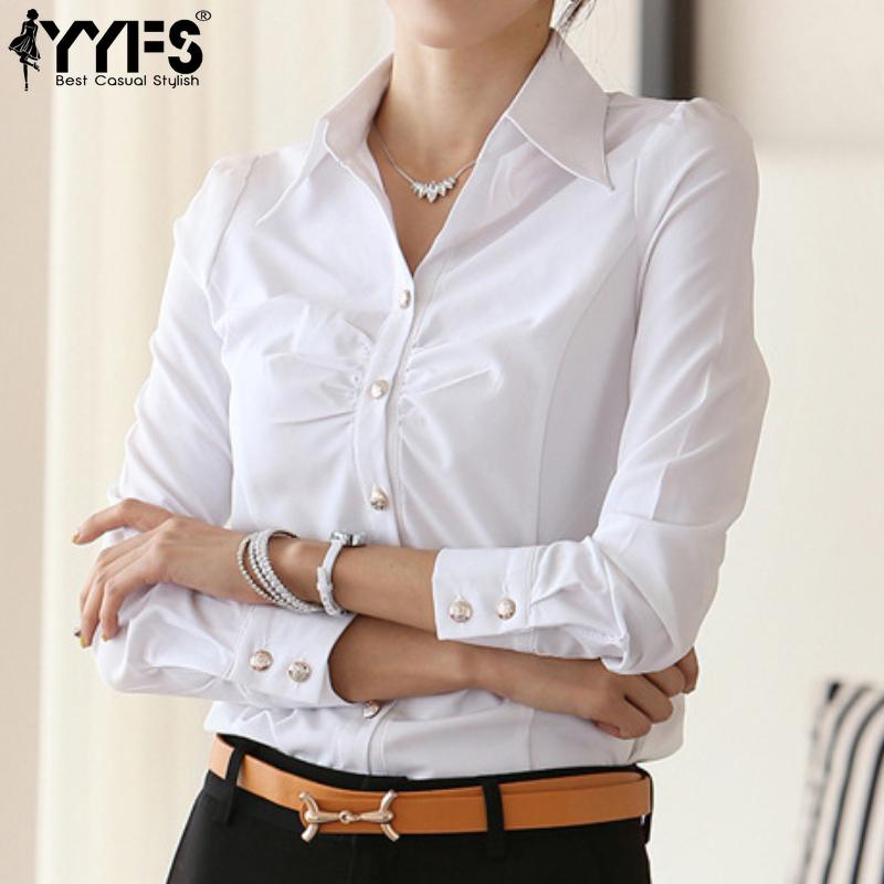 YYFS Women's Fashion Casual Spring Autumn Solid Color Print Long Sleeve POLO Neck Blouses & Shirts