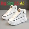 2024 High Top Shoes Autumn Round Toe Shoes Thick Sole Adds Height Casual Sneakers High Quality Wear-resistant Women's Shoes