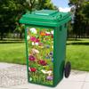 1pc Green Grass Vibrant Flowers Trash Can Decorative Stickers Moisture-Resistant Sticker Outdoor Garbage Bins DIY Bin Stickers