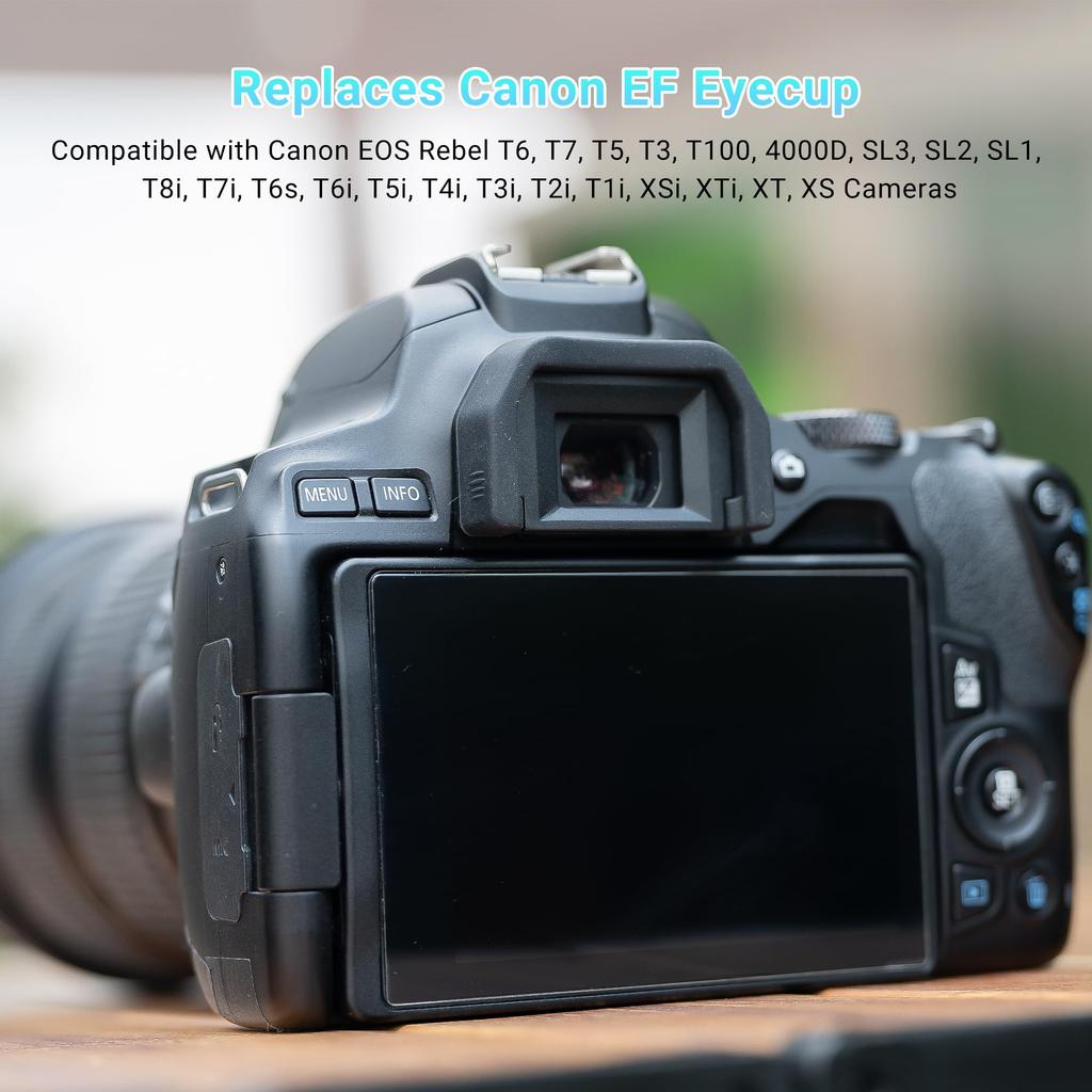 JJC Eyecups for Canon Kiss Ef Compatible (2-Pack) X10, X7i, X7, X6i, X5, X4, X3, X2, 9000D, F, X50, X70, X90,