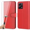 Case for Redmi Note 12 Pro 5G - E.F.CONNECTION - Red Leather Effect - Tempered Glasses