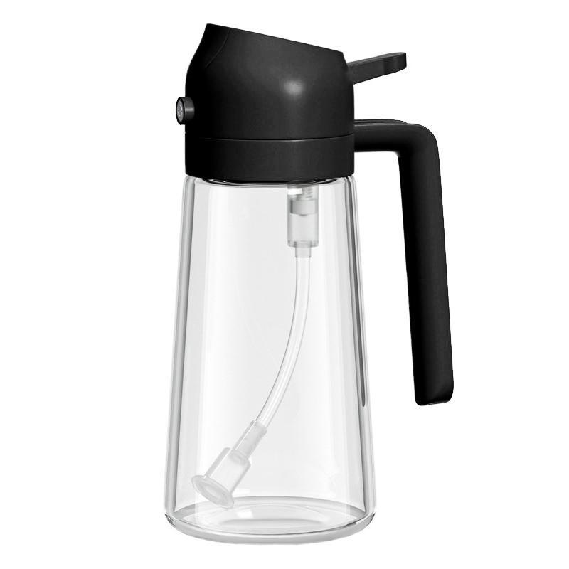 Olive Oil Dispenser,2 In 1 Oil Sprayer for Cooking,470ml Oil Spray Bottle with Pourer, Food-grade Oil Dispenser and Oil Sprayer
