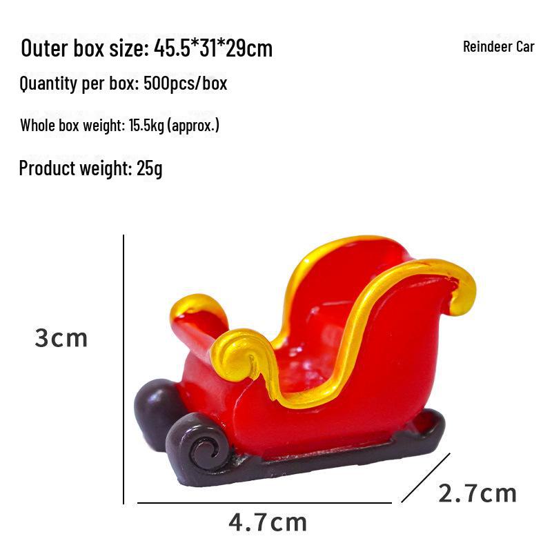 Resin Christmas Ornaments: Santa Claus & Elk Micro Landscape Decorations for Aquarium & New Year