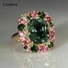Lindon Classic Copper Alloy Zircon Ring Ladies Jewelry Wedding Promise Party Gift