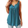 Plus Size Casual Sleeveless Tops Sexy Deep V-neck Halter Button Blouse Ladies Swing Flowy Vest
