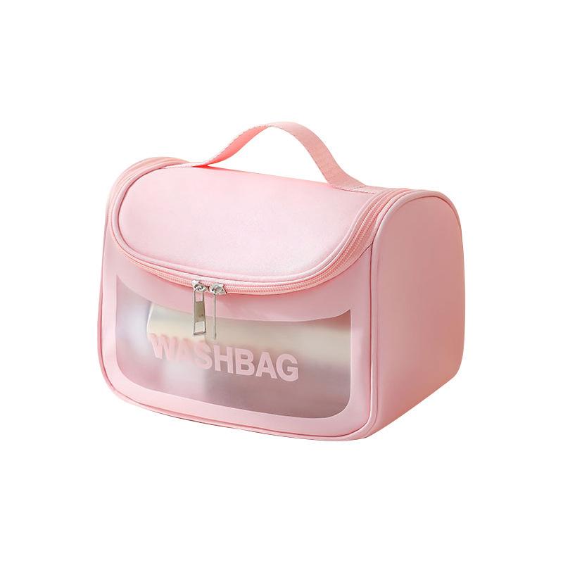 Large Capacity Transparent PVC Makeup Bag - Portable, Waterproof Travel & Swim Wash Bag